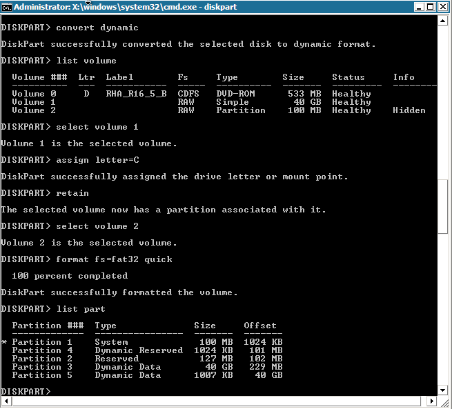 Creating Disks And Volumes Using The DiskPart Command